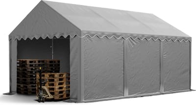 Opslagtent 3x6 m beschutting met PVC zeil 700 N waterdicht grijs