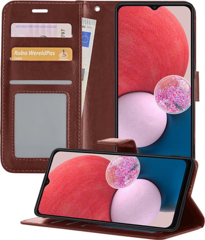 Hoesje - Geschikt voor Samsung Galaxy A13 4G - Luxe Bookcase - Walletcase Hoes - Portemonnee - Cover - Telefoonhoes - Bruin
