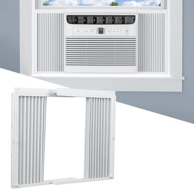 Raam Airco Zijpanelen met Frame – Set van 2 – Voor de Meeste 8000 BTU Raamairconditioners – Isolerend, Tochtwerend & Stofbestendig – Wit – 276 x 311 mm