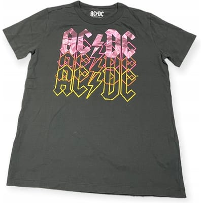 Koszulka T-shirt damski okrągły dekolt AC/DC S brown