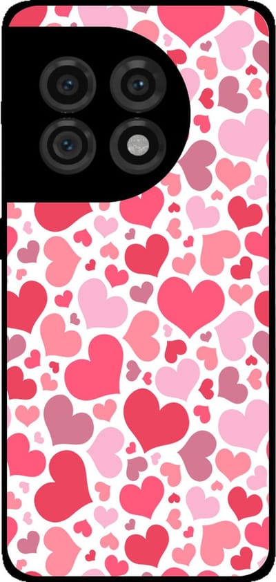 Smartphonica Telefoonhoesje Geschikt voor OnePlus 11 met Hartjes Print - Hearts Design TPU Backcover Case - Kinder Hoesje met Hartjes Design geschikt voor OnePlus 11