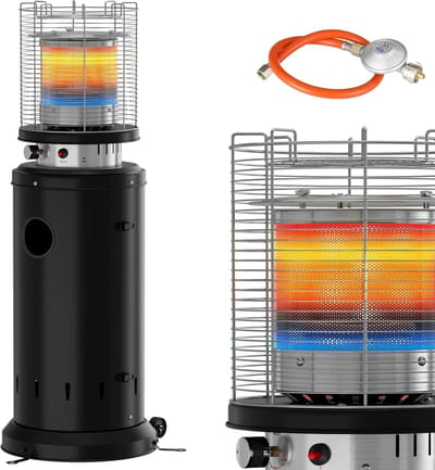 Wildor® Terrasverwarmer - Buiten - Gaskachel - Keramische Warmte - Garage Verwarming - Zwart
