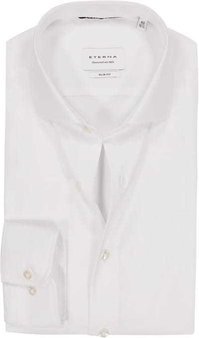 ETERNA slim fit overhemd - mouwlengte 7 - niet doorschijnend twill heren overhemd - wit - Strijkvrij - Boordmaat: 45 (EU maat: XXL)