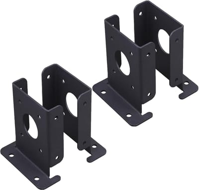 Houten Hekpaal Ankers - Paalhouders Staal - Stabiele Ondersteuning - Verstelbaar Ontwerp - 4 Stuks 11.9cm - Zwart