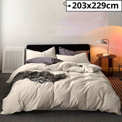 Bovista Zacht Dekbed - Dekbedovertrek Inclusief 2x Kussensloop - Beddengoed - 203x229cm - Beige