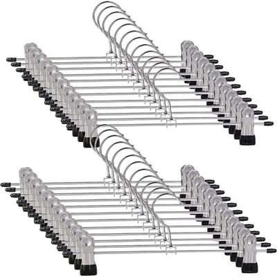 EXCITAT 20-pack - Metalen broekhangers - 30 cm - met antislipclips - Geschikt voor broeken, rokken, sokken en ondergoed