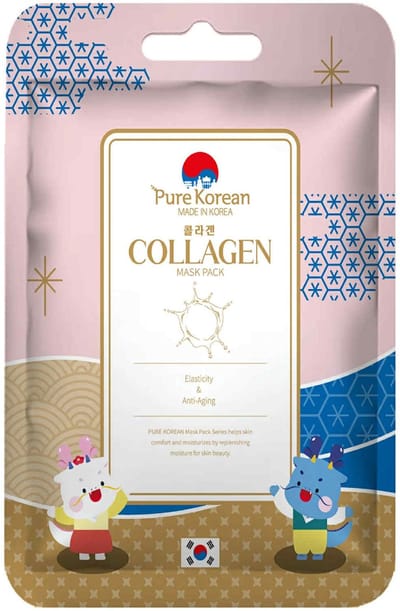 Pure Korean Collagen Gezichtsmasker 27 ml – Koreaans Collageen Sheet Mask – Hydraterend Gezichtsmasker – Koreaanse Skincare – Geschikt voor Alle Huidtypen