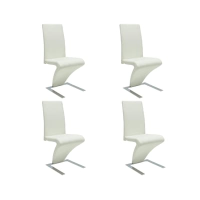 vidaXL - Eetkamerstoelen - 4 - st - kunstleer - wit