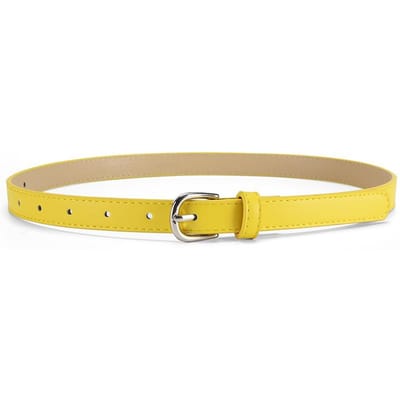 1 stuks PU riem, modieus en veelzijdig, met een gesp voor forenzen, past goed bij jeans en een riem 90cm yellow