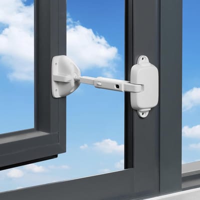 Verstelbare Raambeveiliging voor Kinderen, Veiligheidslock voor Raam, Zelfklevende Begrenzer voor UPVC, Houten en Metalen Ramen, Geen Gereedschap Nodig, Eenvoudige Installatie en Gebruik