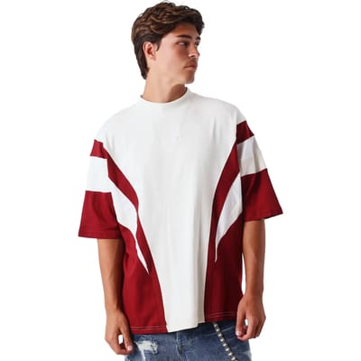 T-shirt stretch met contrasterende inzetstukken Project X Paris