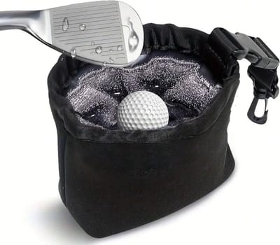 GolfClean Pro- De Reinigingstas voor Clubs en Ballen - Golf Accessoires - Zwart - Cadeau Set