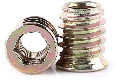 Dailygoods- Kophulzen 20 stuks - Zeshoekige Krimpmoeren - Holle Schroefafdruk - Koolstofstaal - Schroefdraad voor Houten Meubels - M8 x 17 mm - Inlegmoeren