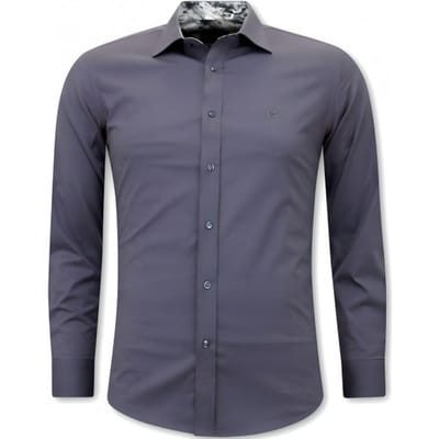 Bijzondere Heren Overhemden - Blanco Blouse - 3042 - Grijs