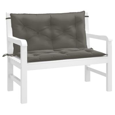 vidaXL - Tuinbankkussens - 2 - st - 100x50x7 - cm - stof - gemêleerd - donkergrijs