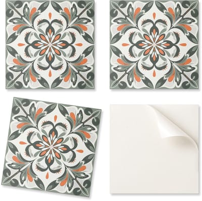 Eenvoudig te installeren vinyltegelset met bloemenpatroon en bladeren, 20x20x20 cm