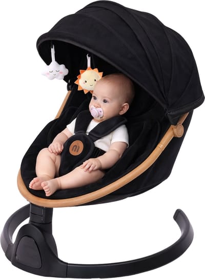 MATTI® - Elektrische Wipstoel - Babyschommel - Schommelstoel - Babyswing - Incl. Bluetooth & Afstandsbediening