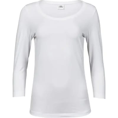 Tee Jays - Dames Stretch 3/4 mouw T-shirt - White maat S
