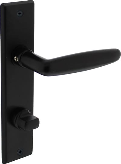 Intersteel Deurkruk Sophie met schild 181x41x7mm WC63/8mm mat zwart
