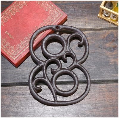 Gietijzeren Huisnummer - Adresbord Metaal - Huis Decoratie - Dikke Textuur - 8.5 cm Hoog - Zwart