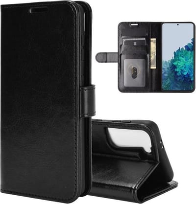 MobyDefend Hoesje - Geschikt voor Samsung Galaxy S21 - Wallet Book Case (Sluiting Achterkant) - Zwart