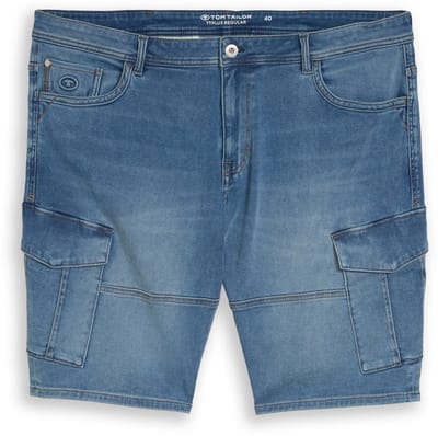 Tom Tailor - Plus Size - Cargo jeansshorts - Maat 42 - Used Mid Stone Blue Denim