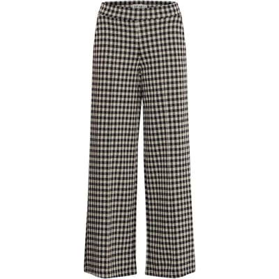 Dames wide leg broek Ichi Kate Checky
