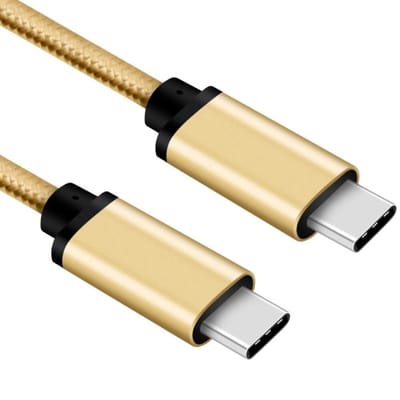 USB C kabel | Laadsnelheid 5V / 3A / 60 watt | USB 3.2 gen 1 | 5 Gb/s | Type C naar C | Male to male | Goud | 0.5 meter | Allteq