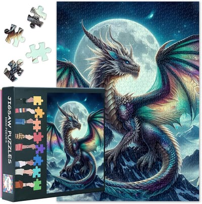 Uitdagende 1000 Stukjes Puzzel met Fantasy Draken Thema - 70x50 cm
