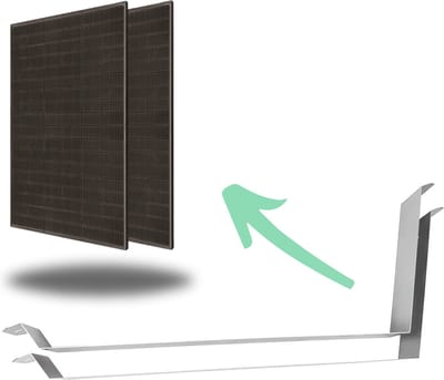 LDY - Zonnepaneel Beugel voor 2 Panelen - Aluminium Zonnepaneel Frame - Zonnepaneel Beugel voor Plat Dak - Eenvoudig te monteren - Landscape Opstelling / Horizontaal - Geschikt voor Zonnepanelen