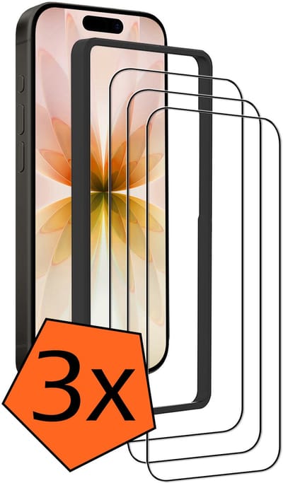 Screenprotector - 3 Stuks - Geschikt voor Apple iPhone 17 - Met Installatie Frame - Gehard Glas - Beschermglas - Tempered Glass - Screen Protector
