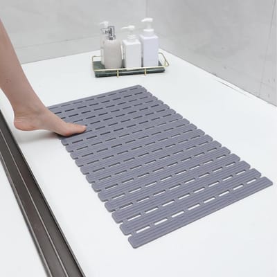 Famanu - Antislip douchemat, 90 x 40 cm, antislipmat voor douche, bad of badkuip, van huisdier met 216 zuignappen, BPA-vrij