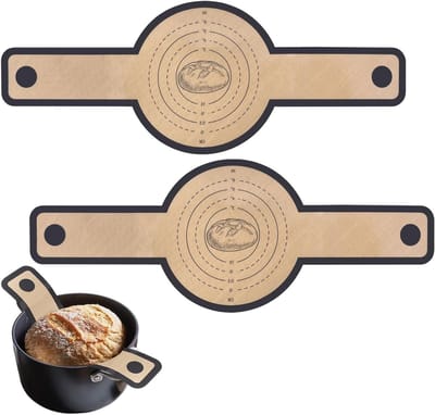 Set van 2 Herbruikbare Siliconen Bakmatten van 21 x 56 cm voor Brood en Koekjes, Antiaanbaklaag en Lange Handgreep, Ideaal voor Dutch Oven en Brooddeeg