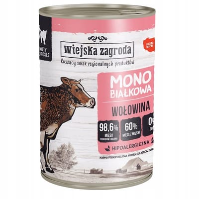 Wiejska Zagroda - Natvoer voor Katten - Monoproteïne - Mix van Smaken - 12x400g