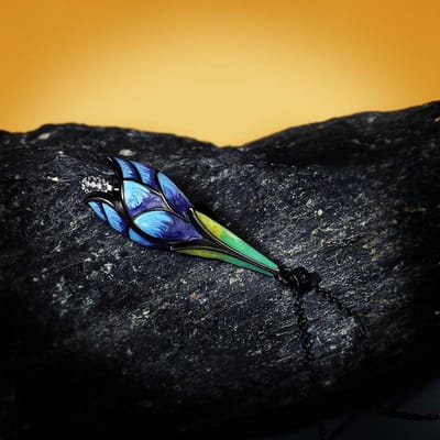 Koreaanse Stijl Mode Dromerige Kleur Blauwe Lotus Ketting Etnische Stijl Schoonheid Verse Sleutelbeen Ketting beige