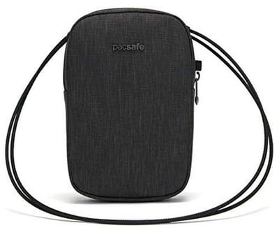 Pacsafe Crossbody bag Carbon - 7 x 12 x 3.5 cm - Schoudertas - RFID-blokkerend - Veelzijdig - Anti-diefstal - Gerecycled Polyester - Grijs