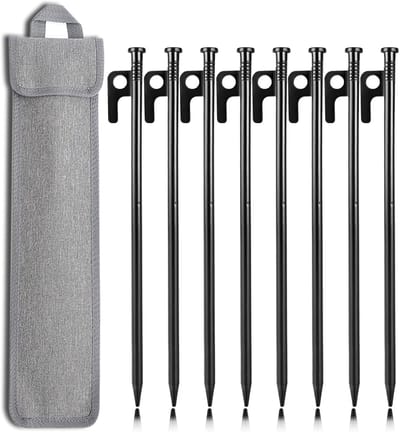 Set van 8 Duurzame Stalen Grondpennen 30 cm voor Tenten en Voortenten