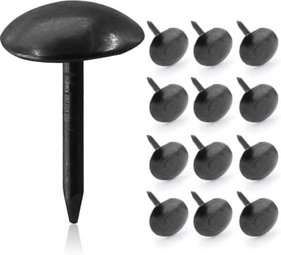200 stuks 10 mm zwarte bekledingsspijkers - mat antiek - metaal - 16 mm lang - voor meubelstoffering, kurkbord, bank en klussen