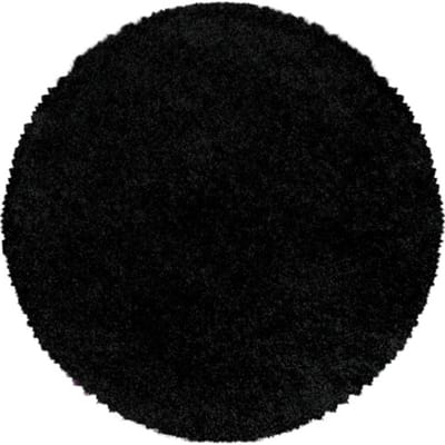 Muratap Monaco soft rond shaggy hoogpolig vloerkleed black- 80 cm rond