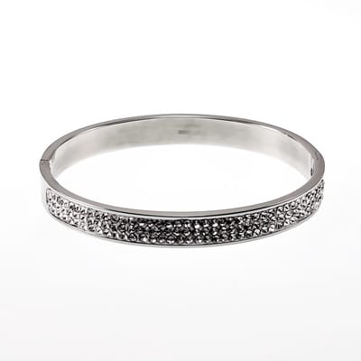 Bangle Dames - Stalen Zilverkleur - Armband met Kristal