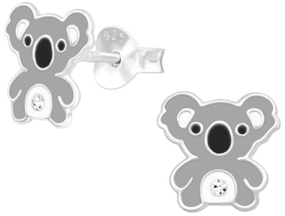 Joy|S - Zilveren koala oorbellen - 9 mm