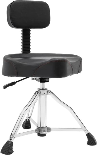 AHD® Drumkruk - Kruk - Drumkruk Verstelbaar - in hoogte verstelbaar - met rugleuning - Zwart - 43cm x 43cm x 60cm