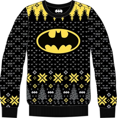 DC Comics - Batman Logo zwart en geel Kerstmis sweater M