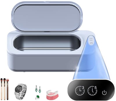 Multifunctionele Ultrasone Brilreiniger voor Sieraden – Eénknopsbediening voor Bril 3 min/5 min dubbele modus reinigingsgereedschap 350 ml roestvrij staal 304 (batterijen niet inbegrepen)