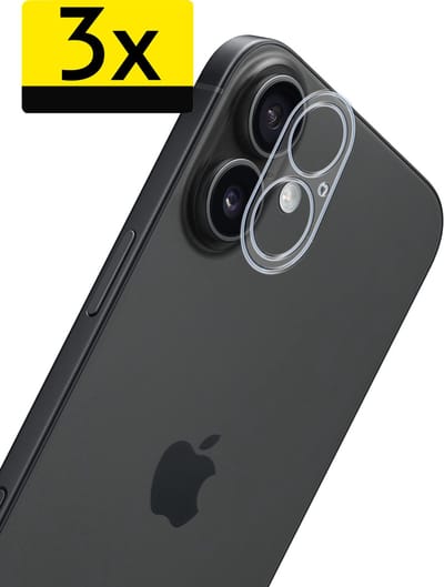 Camera Lens Protector - Geschikt voor Apple iPhone 16 - 3 Stuks - Camera Screenprotector - Beschermglas - Gehard Glas - Tempered Glass - Screen Protector