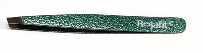 Rojafit Epilators Professionele Pincet schuin 9,5 cm-Hamerslag-fijn-Zilver/Groen