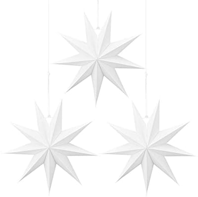 Papieren sterren voor kerstdecoratie - 3D vouwsterren in wit voor huis en feest