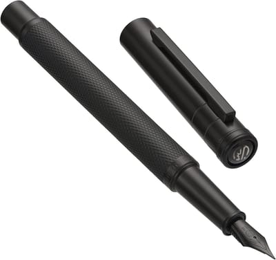 Stijlvolle matte zwarte vulpen met extra fijne nib, klassieke design met converter en metalen doos, perfect voor schrijfliefhebbers en cadeau's