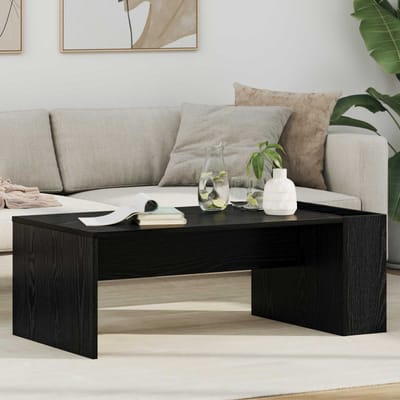 vidaXL - Salontafel - Zwart - Eiken - 95 - x - 50 - x - 34 - cm - Bewerkt - hout