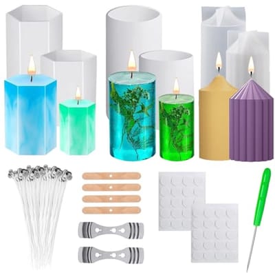 Kaarsvormen voor doe-het-zelf - Bubble kaarsen gietset - 6 silicone kaarsvormen